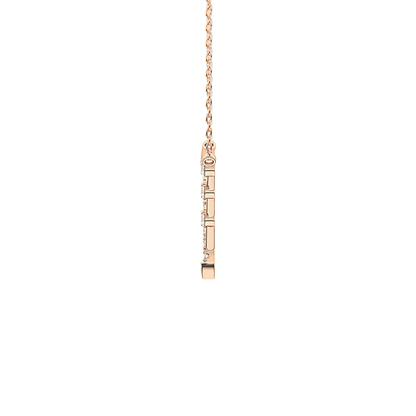 0.128 TCW Round Lab Grown Diamond Half Chevron Necklace