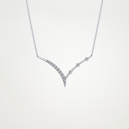 0.128 TCW Round Lab Grown Diamond Half Chevron Necklace