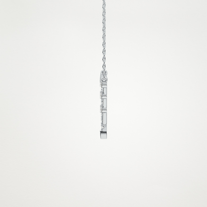 0.128 TCW Round Lab Grown Diamond Half Chevron Necklace