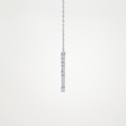 0.128 TCW Round Lab Grown Diamond Half Chevron Necklace