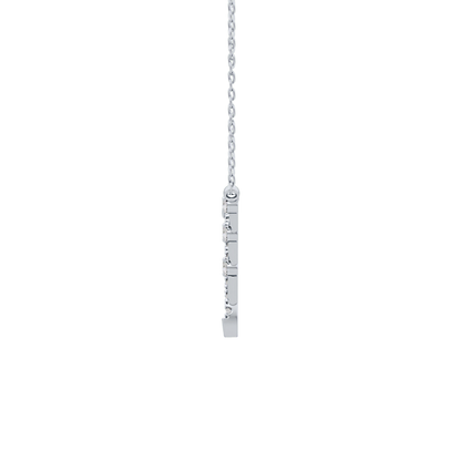 0.128 TCW Round Lab Grown Diamond Half Chevron Necklace