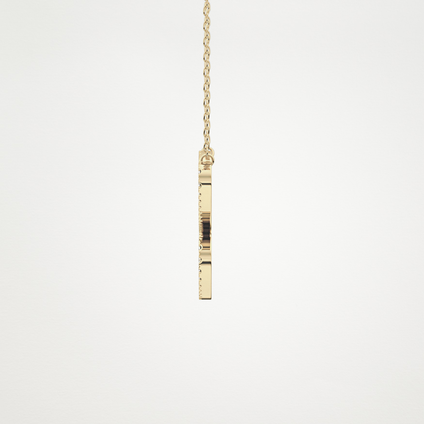 0.144 TCW Round Lab Grown Diamond E Initial Necklace