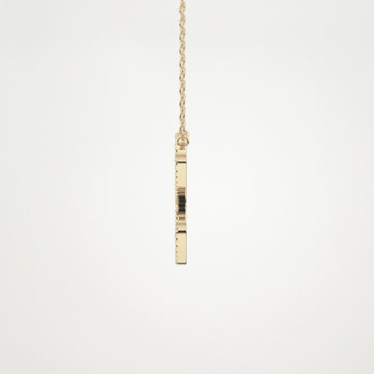 0.144 TCW Round Lab Grown Diamond E Initial Necklace