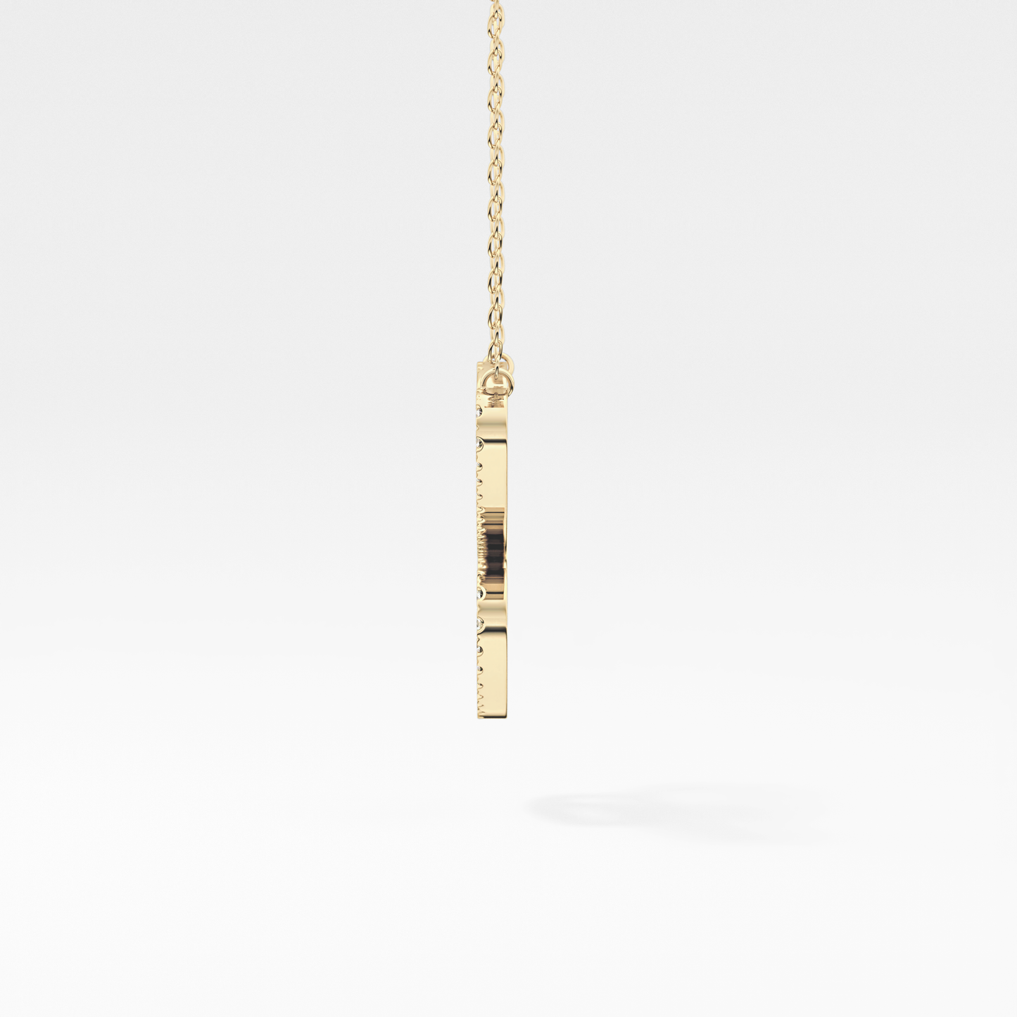 0.144 TCW Round Lab Grown Diamond E Initial Necklace