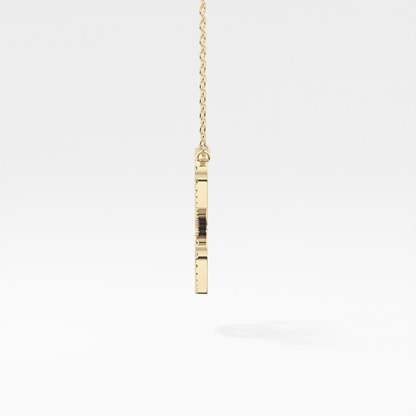 0.144 TCW Round Lab Grown Diamond E Initial Necklace