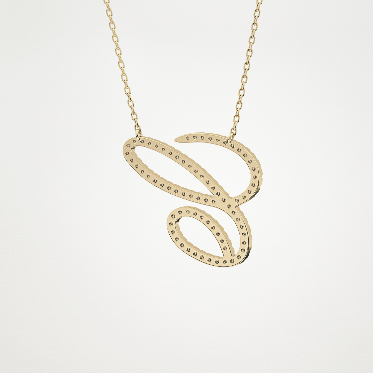 0.144 TCW Round Lab Grown Diamond E Initial Necklace