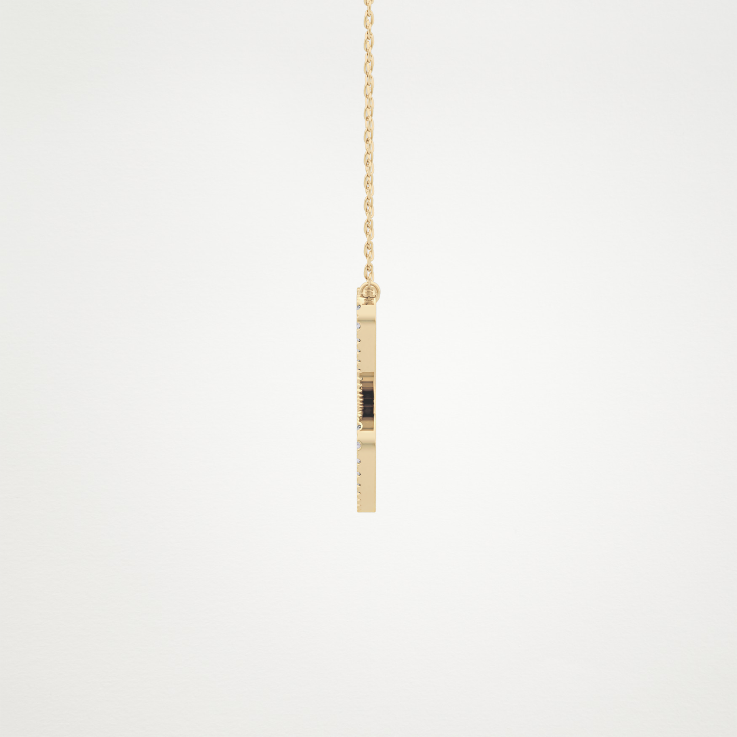 0.144 TCW Round Lab Grown Diamond E Initial Necklace