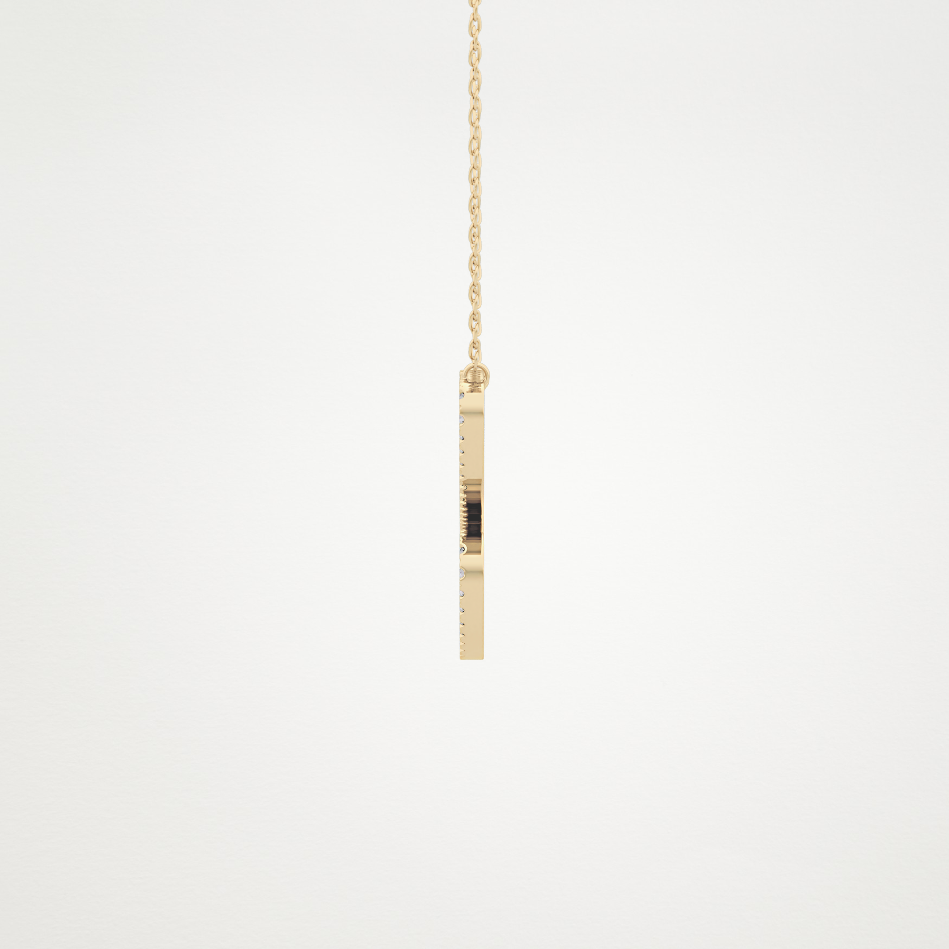 0.144 TCW Round Lab Grown Diamond E Initial Necklace