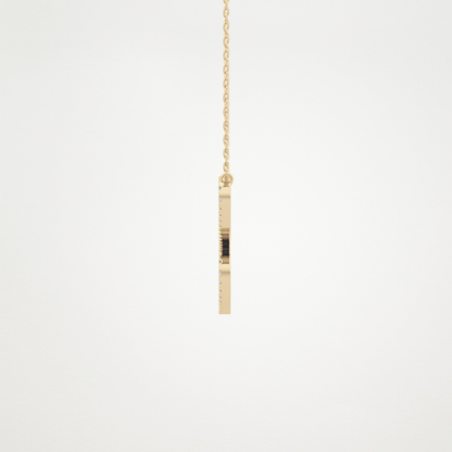 0.144 TCW Round Lab Grown Diamond E Initial Necklace
