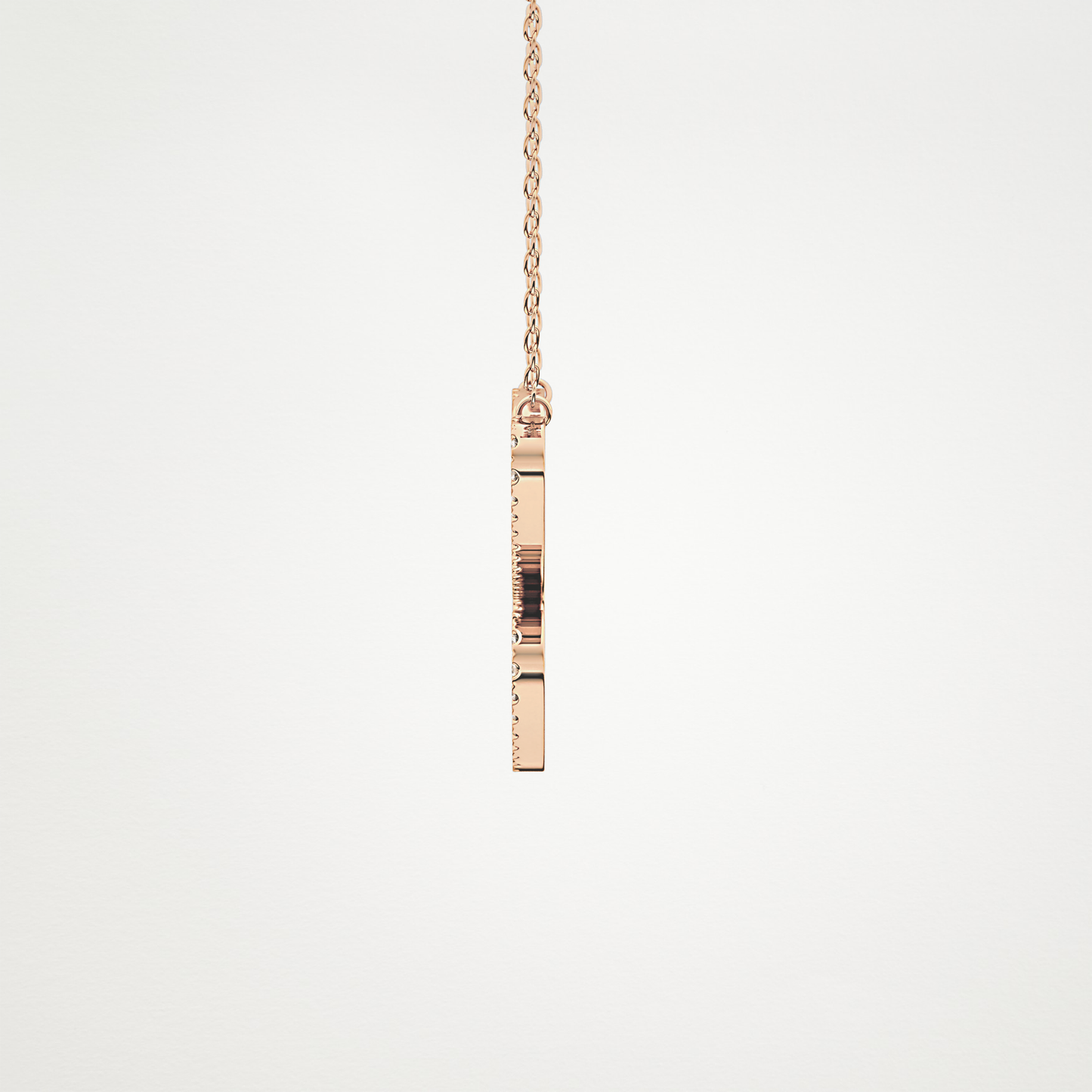 0.144 TCW Round Lab Grown Diamond E Initial Necklace