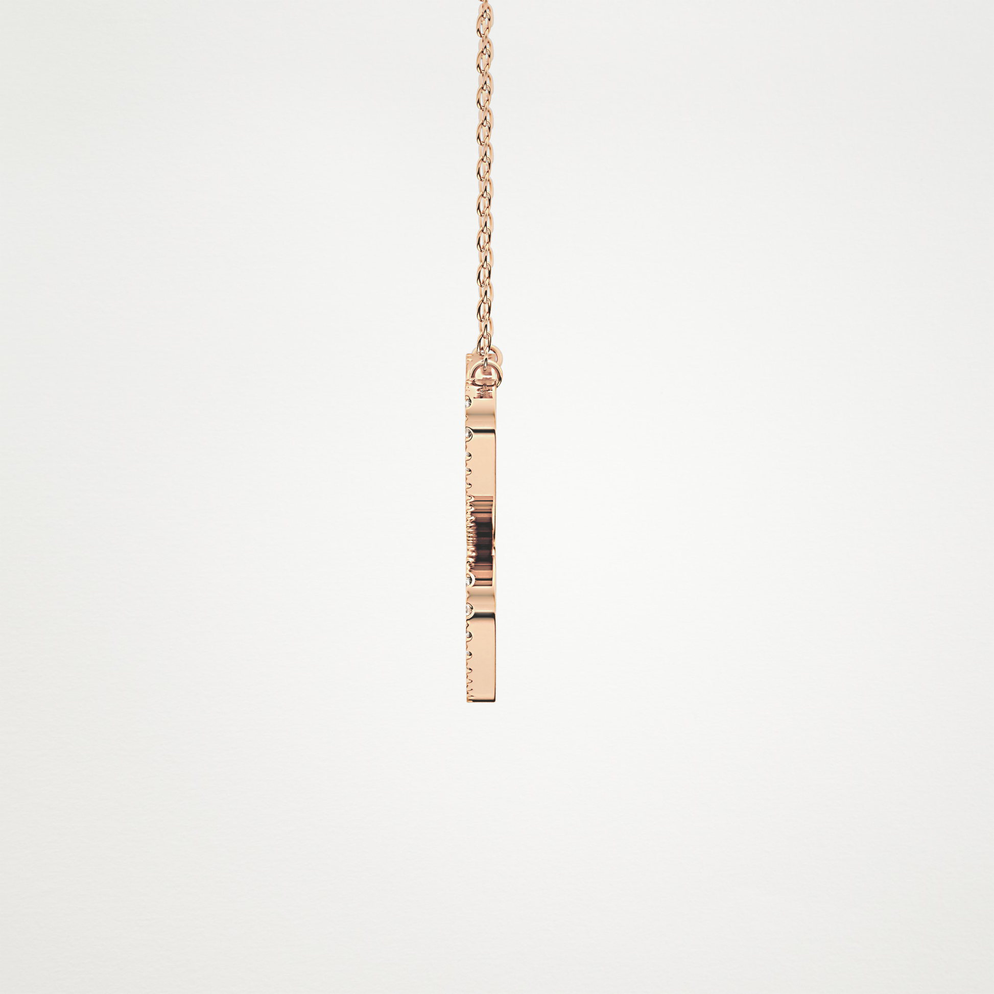 0.144 TCW Round Lab Grown Diamond E Initial Necklace