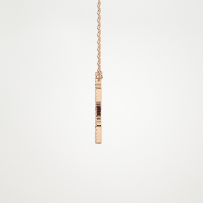 0.144 TCW Round Lab Grown Diamond E Initial Necklace