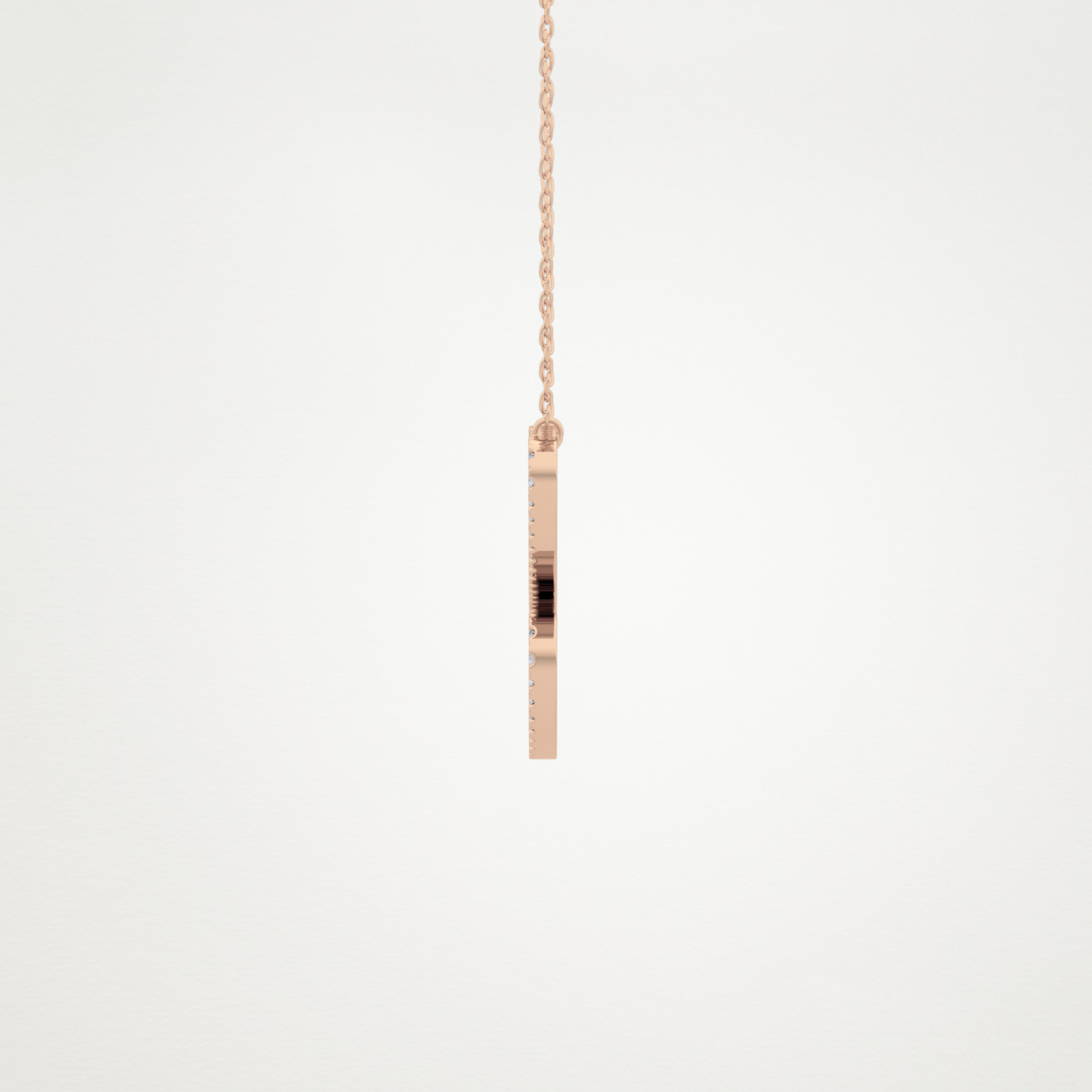 0.144 TCW Round Lab Grown Diamond E Initial Necklace