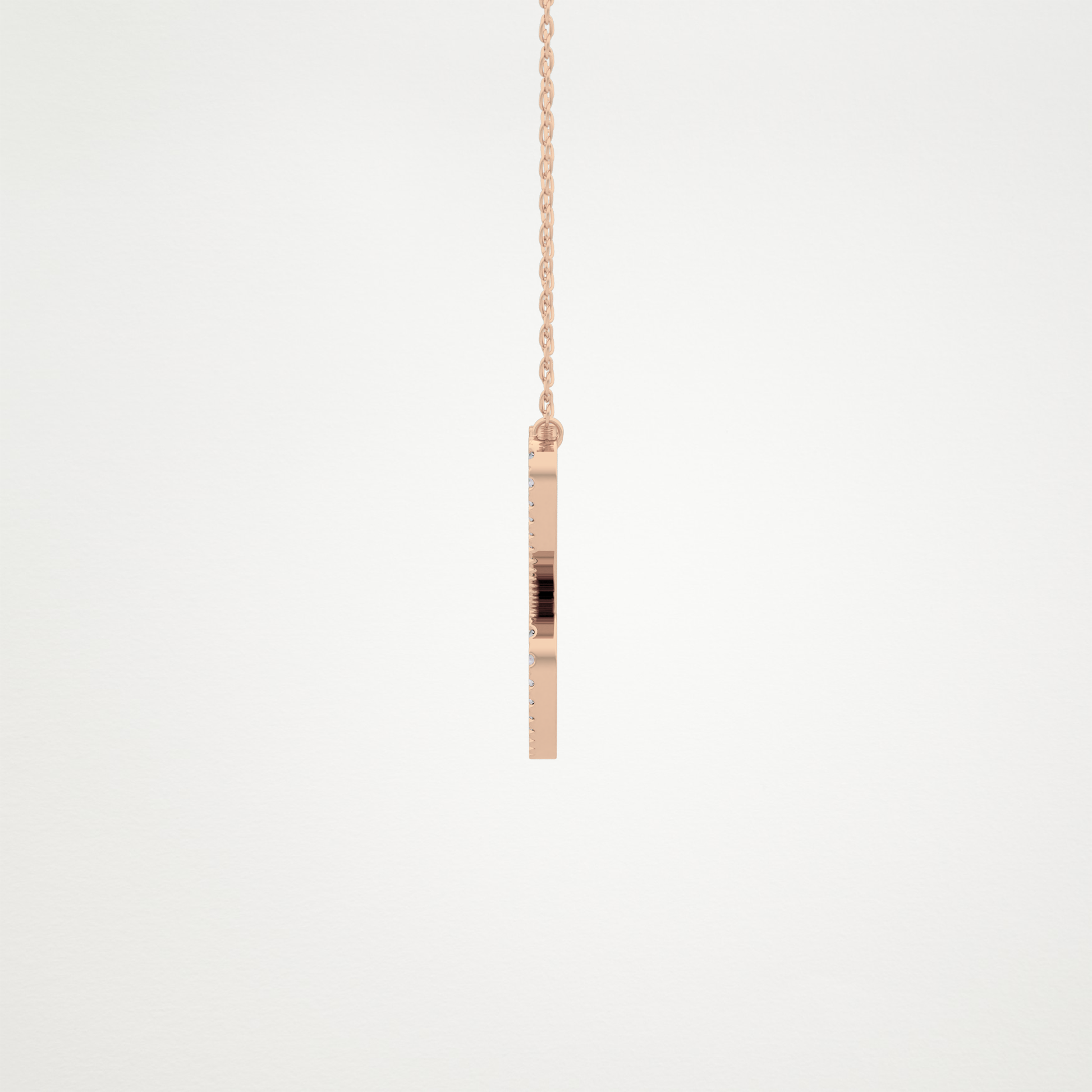 0.144 TCW Round Lab Grown Diamond E Initial Necklace