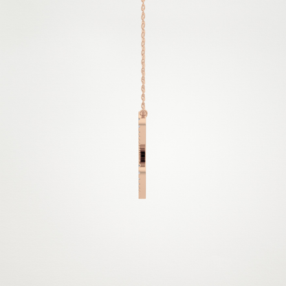 0.144 TCW Round Lab Grown Diamond E Initial Necklace