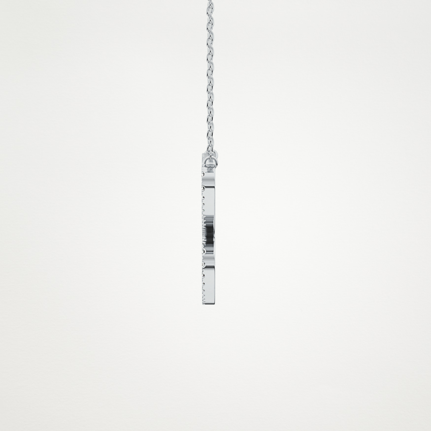 0.144 TCW Round Lab Grown Diamond E Initial Necklace