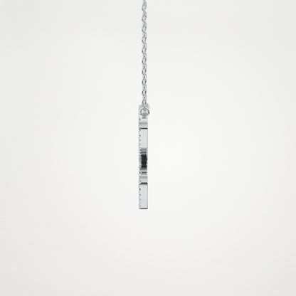 0.144 TCW Round Lab Grown Diamond E Initial Necklace