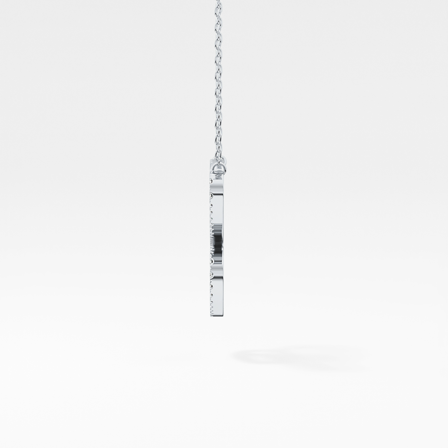 0.144 TCW Round Lab Grown Diamond E Initial Necklace