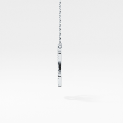 0.144 TCW Round Lab Grown Diamond E Initial Necklace