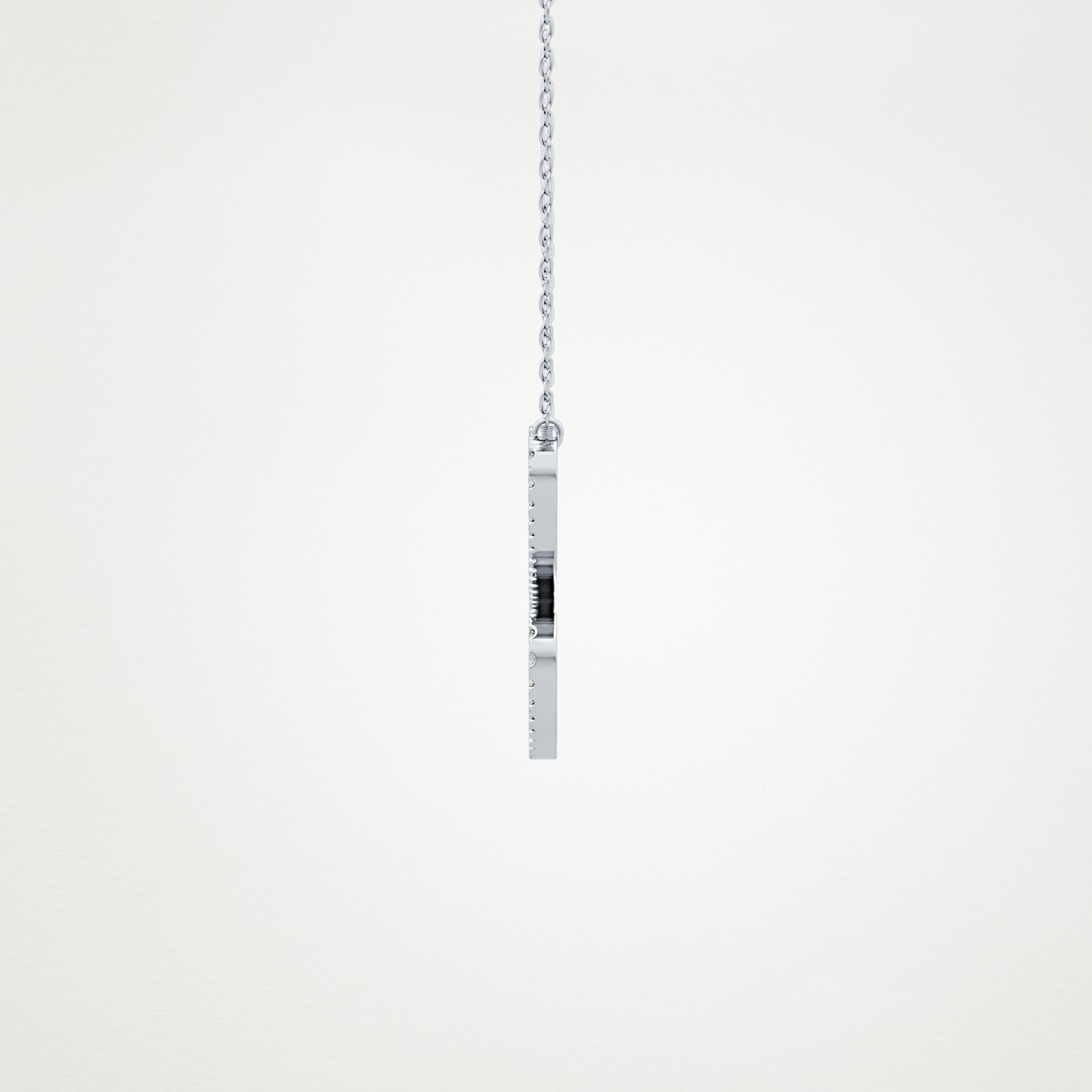 0.144 TCW Round Lab Grown Diamond E Initial Necklace