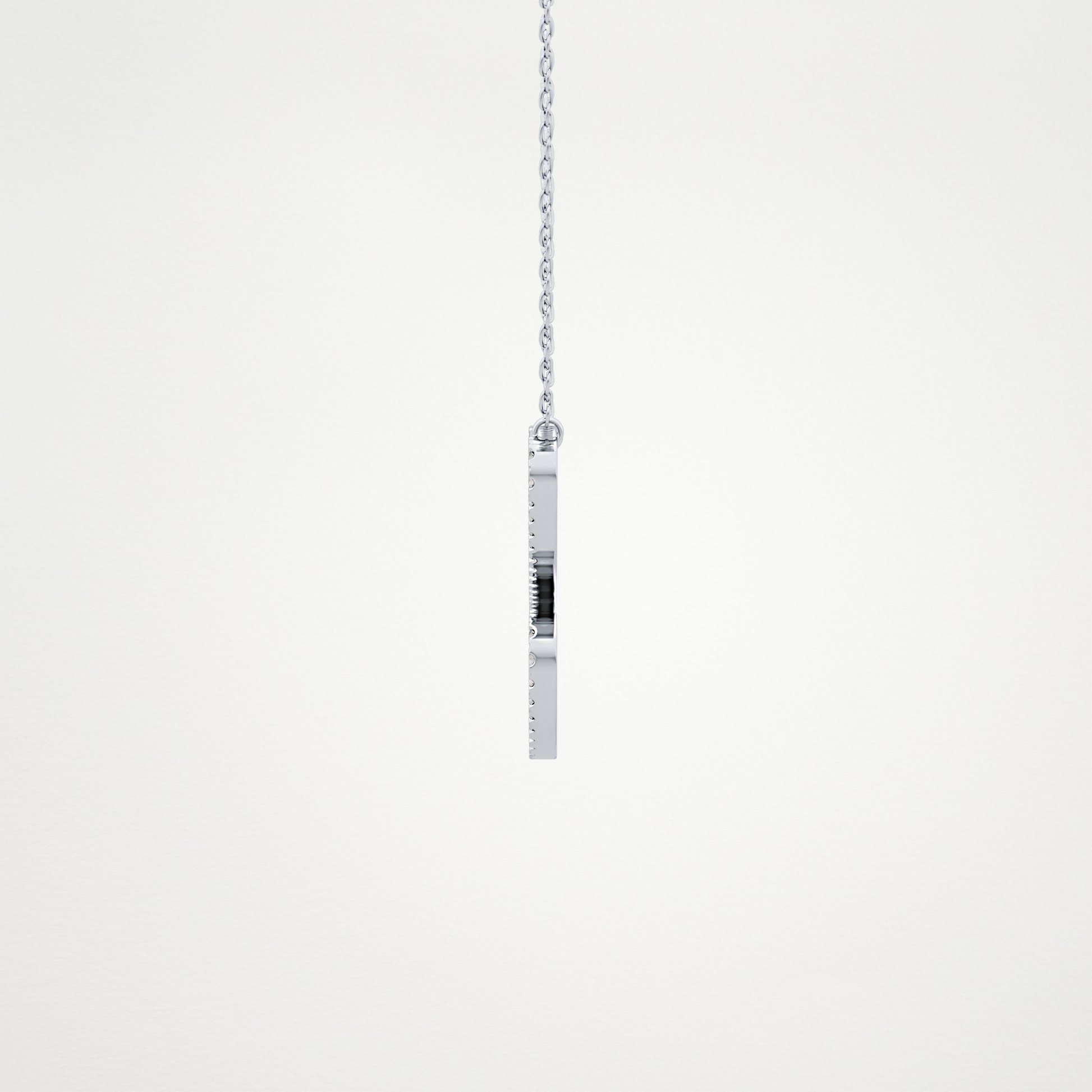 0.144 TCW Round Lab Grown Diamond E Initial Necklace
