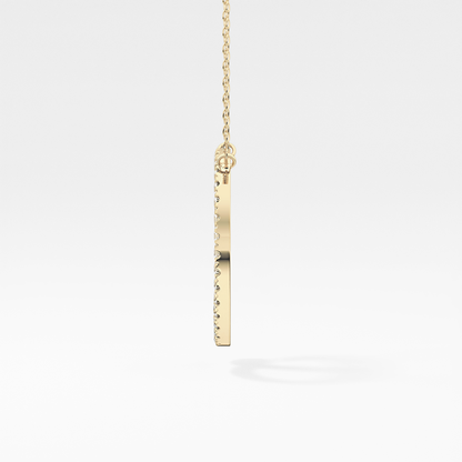 0.435 TCW Round Lab Grown Diamond D Initial Necklace