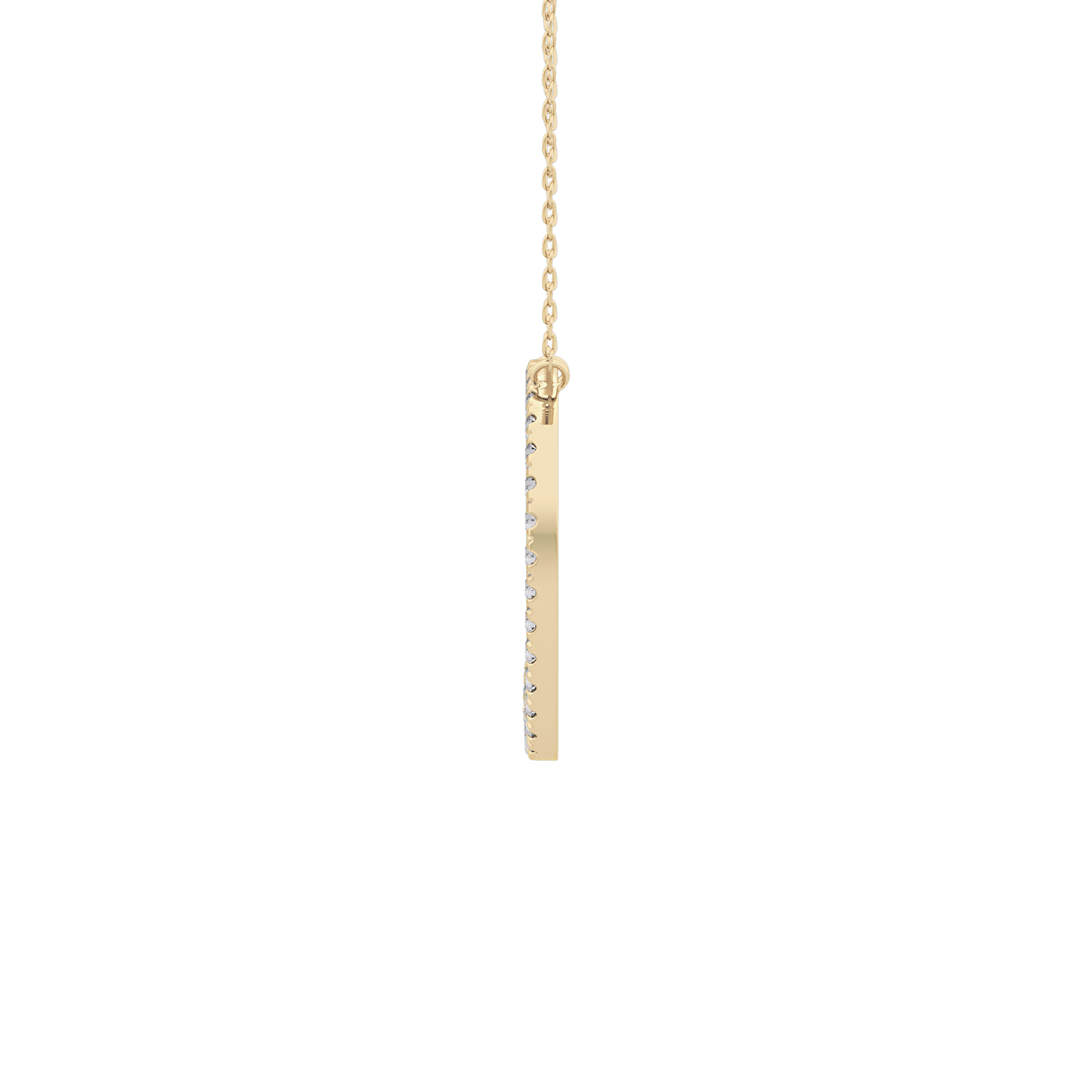 0.435 TCW Round Lab Grown Diamond D Initial Necklace