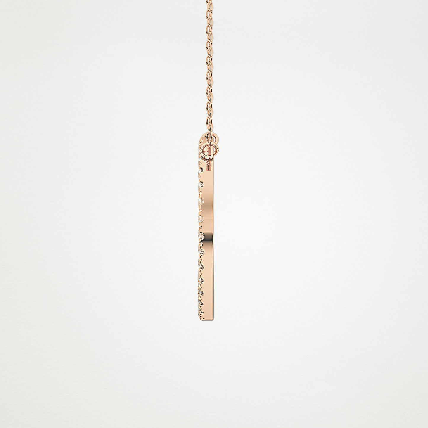 0.435 TCW Round Lab Grown Diamond D Initial Necklace