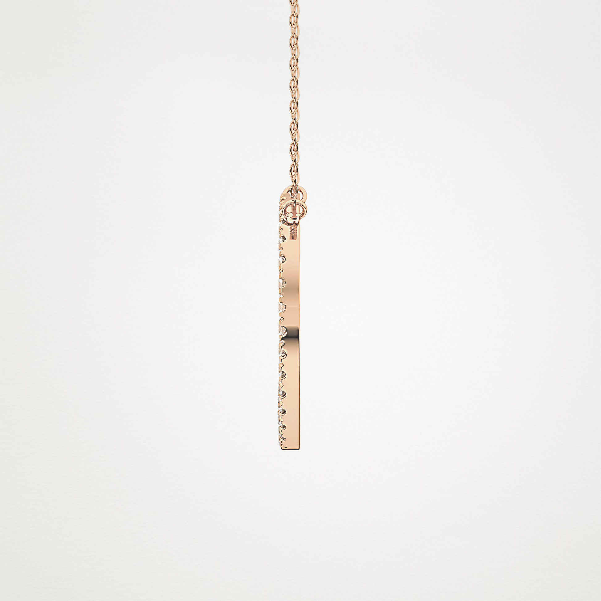 0.435 TCW Round Lab Grown Diamond D Initial Necklace