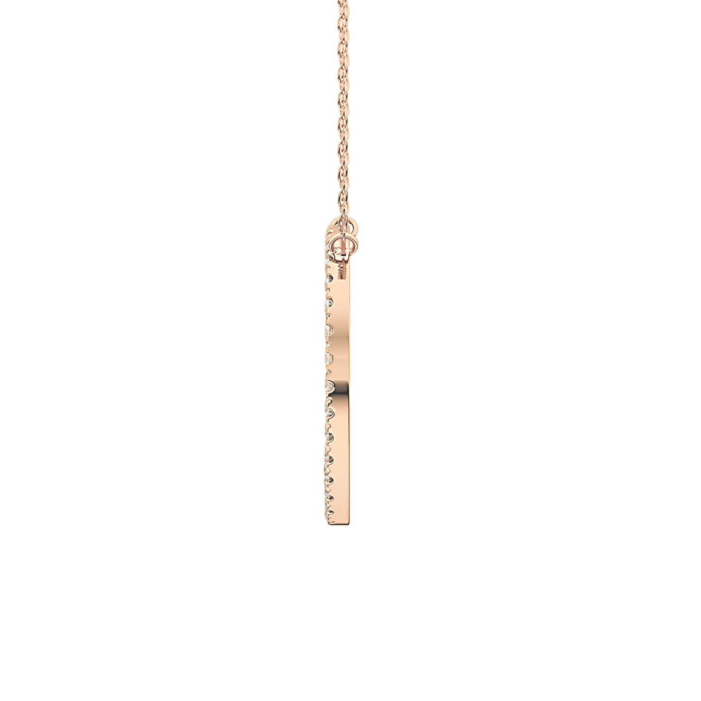 0.435 TCW Round Lab Grown Diamond D Initial Necklace