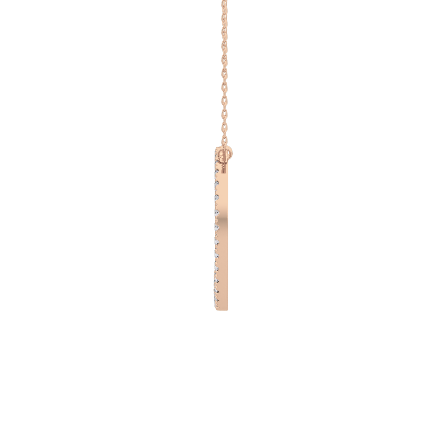 0.435 TCW Round Lab Grown Diamond D Initial Necklace