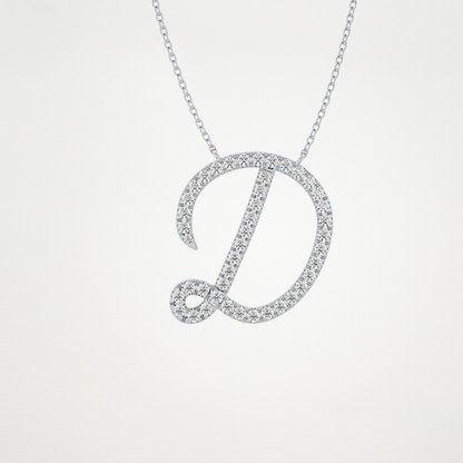 0.435 TCW Round Lab Grown Diamond D Initial Necklace
