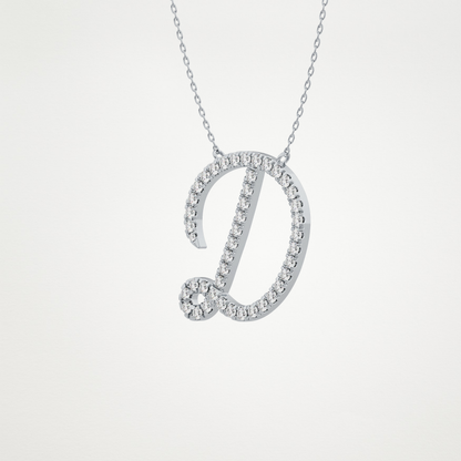 0.435 TCW Round Lab Grown Diamond D Initial Necklace