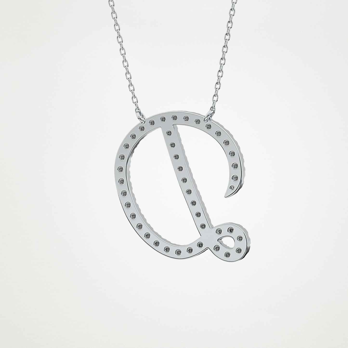 0.435 TCW Round Lab Grown Diamond D Initial Necklace