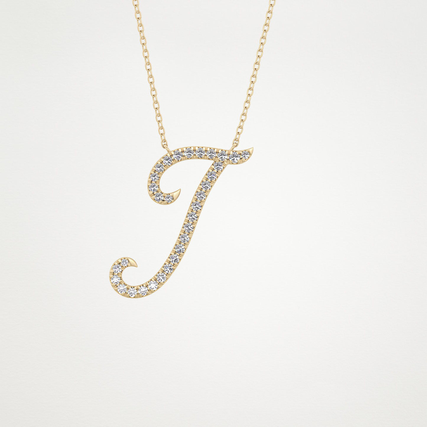 0.189 TCW Round Lab Grown Diamond J Initial Necklace