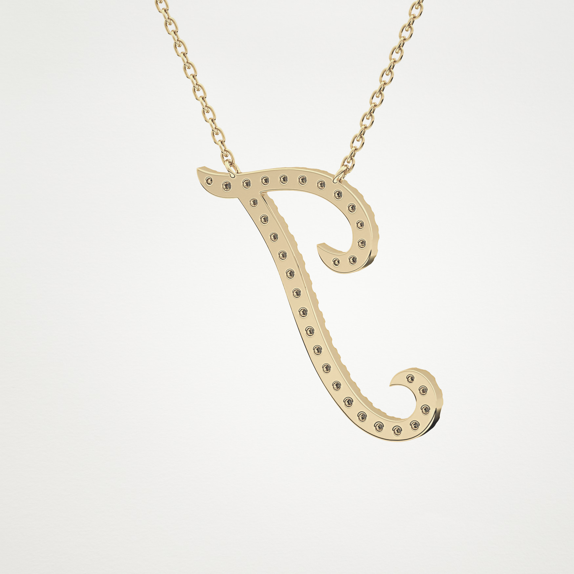 0.189 TCW Round Lab Grown Diamond J Initial Necklace