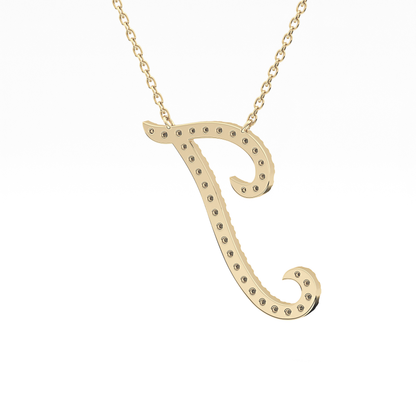 0.189 TCW Round Lab Grown Diamond J Initial Necklace