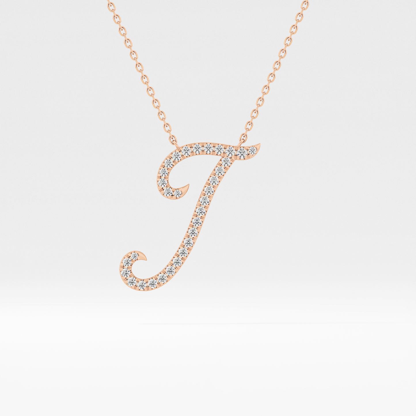 0.189 TCW Round Lab Grown Diamond J Initial Necklace