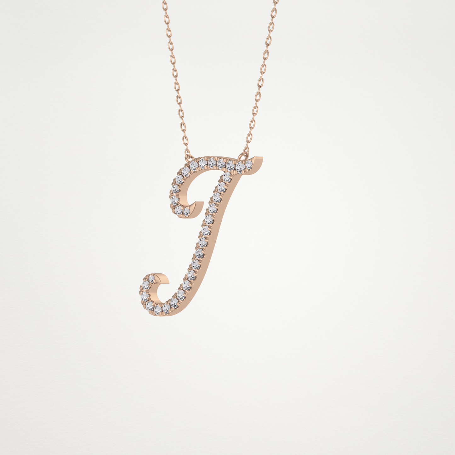 0.189 TCW Round Lab Grown Diamond J Initial Necklace