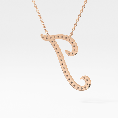 0.189 TCW Round Lab Grown Diamond J Initial Necklace