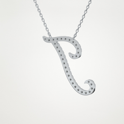 0.189 TCW Round Lab Grown Diamond J Initial Necklace