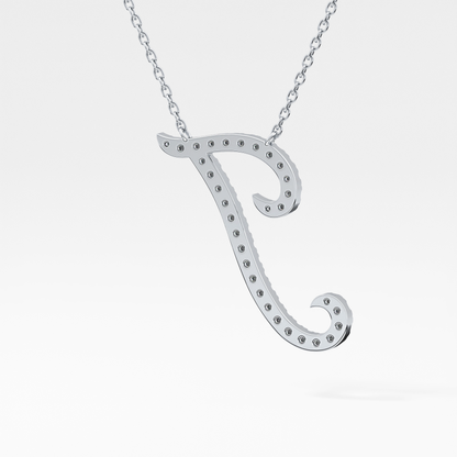 0.189 TCW Round Lab Grown Diamond J Initial Necklace
