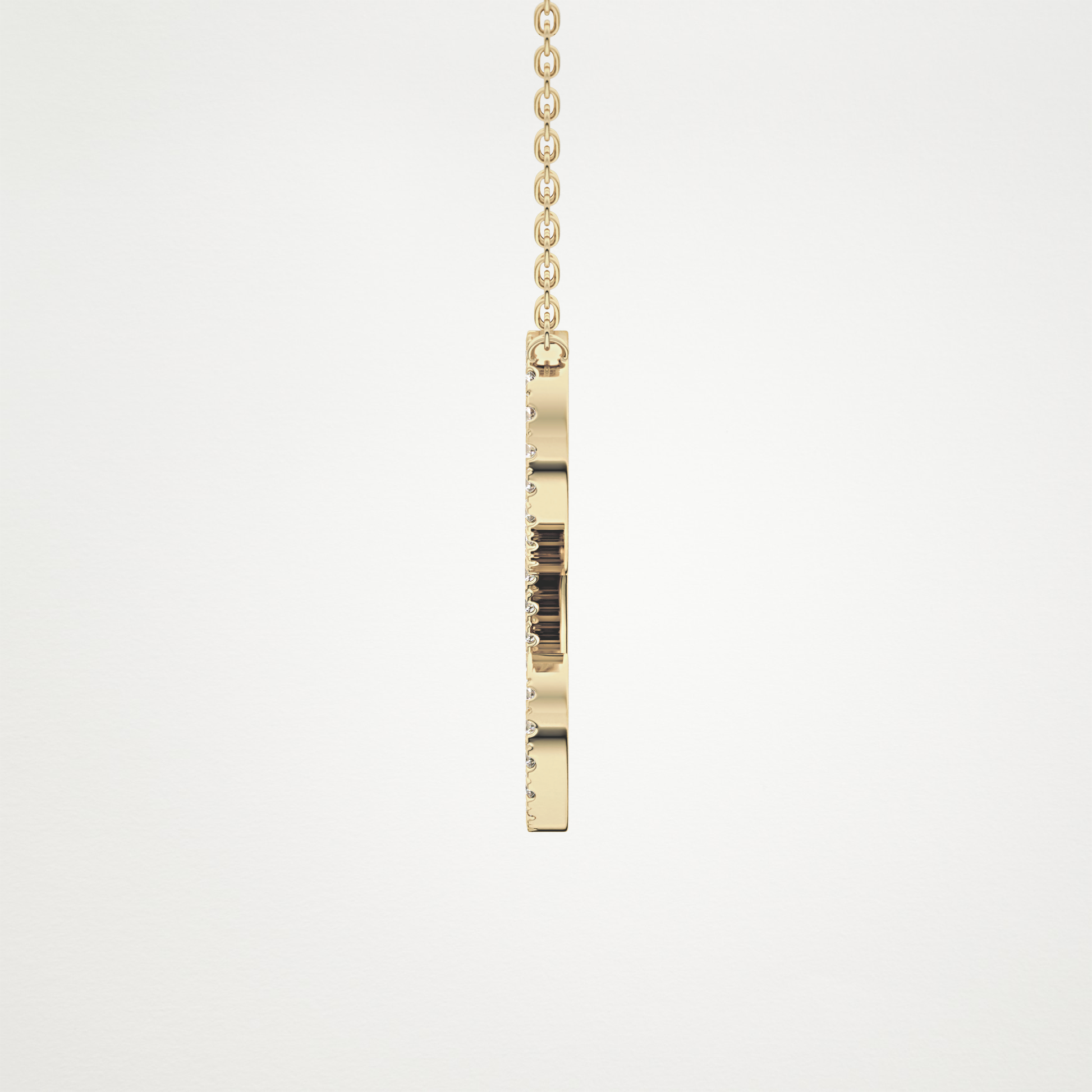 0.198 TCW Round Lab Grown Diamond L Initial Necklace