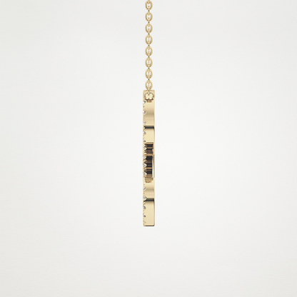 0.198 TCW Round Lab Grown Diamond L Initial Necklace
