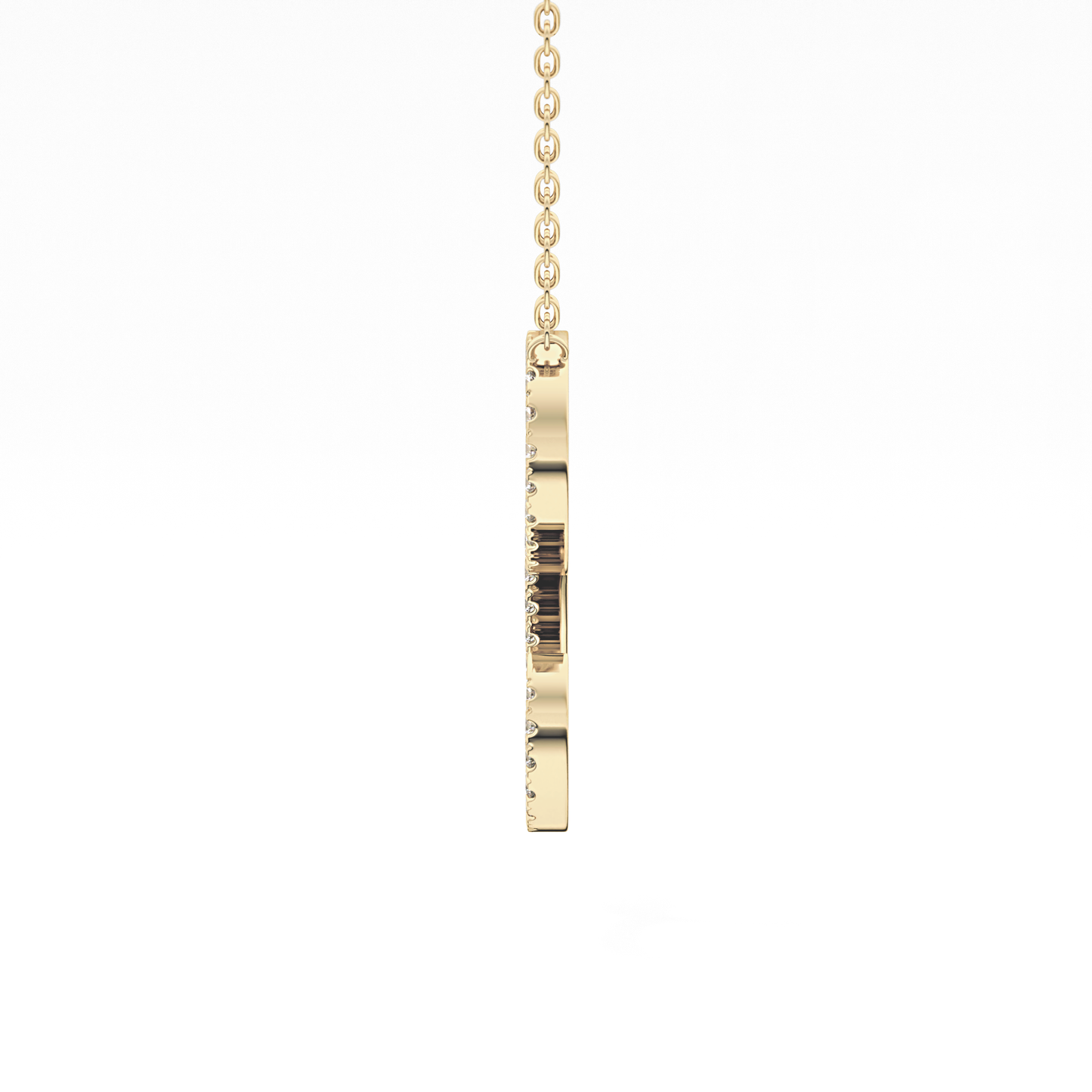 0.198 TCW Round Lab Grown Diamond L Initial Necklace