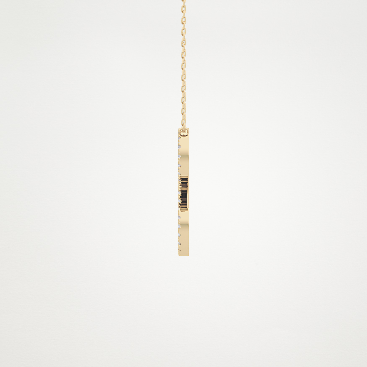 0.198 TCW Round Lab Grown Diamond L Initial Necklace
