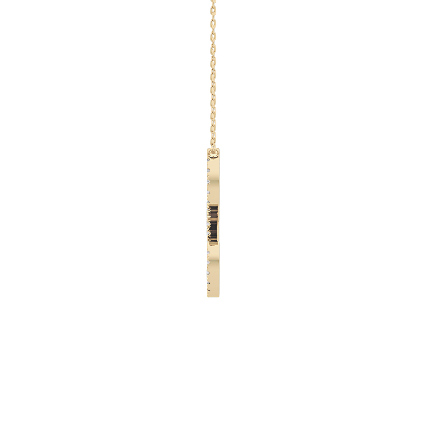 0.198 TCW Round Lab Grown Diamond L Initial Necklace