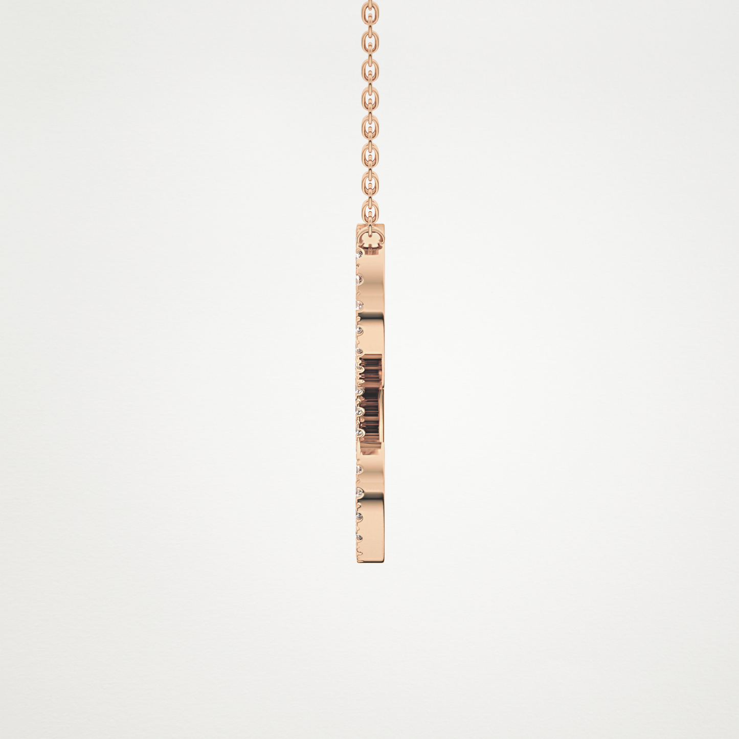 0.198 TCW Round Lab Grown Diamond L Initial Necklace