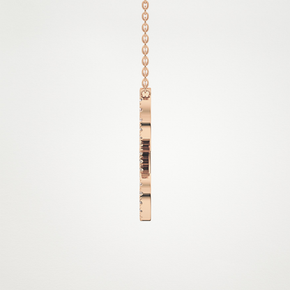 0.198 TCW Round Lab Grown Diamond L Initial Necklace