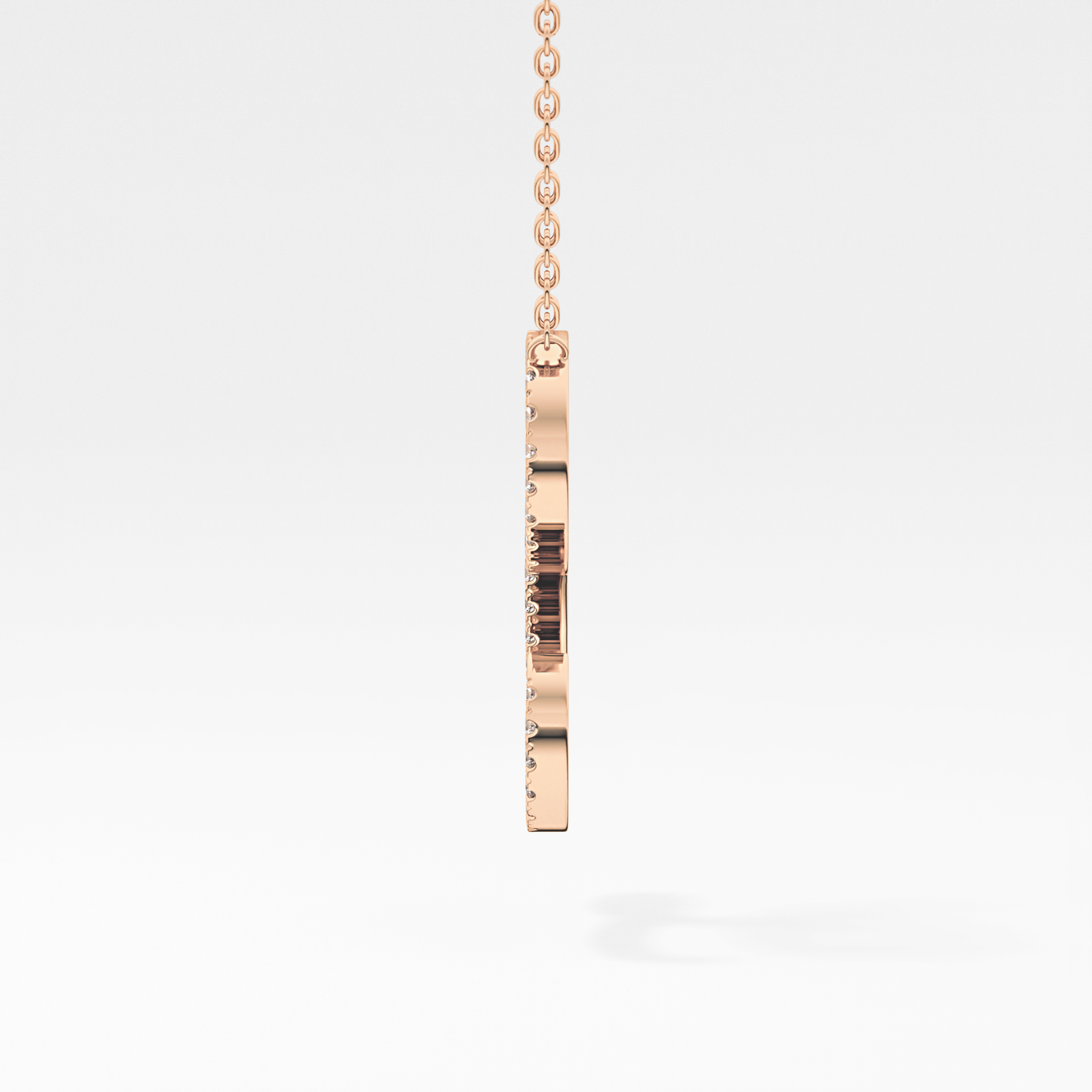 0.198 TCW Round Lab Grown Diamond L Initial Necklace